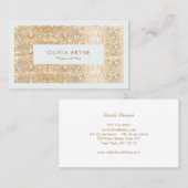 かわいいフェイク金ゴールドシークインのメイクアップとヘア 名刺 (正面/裏面)