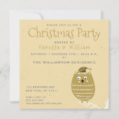 かわいいフェイク金ゴールド |クリスマスパーティー 招待状 (正面)