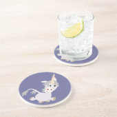 かわいいフェイステラス漫画ユニコーンのコースター コースター (側面)