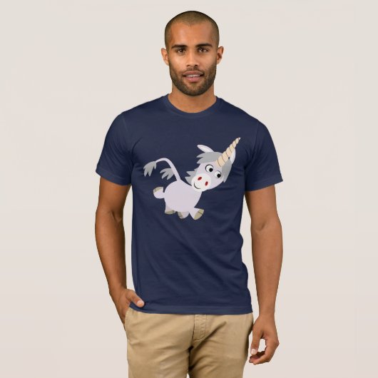 かわいいフェイスブックマンガのユニコーンTシャツ Tシャツ (正面フル)