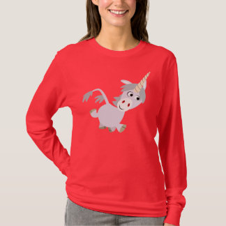 かわいいフェイスブックマンガUnicorn女性Tシャツ Tシャツ