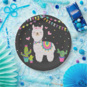 かわいいフェスタのラマの女の赤ちゃんの誕生会の装飾 ペーパープレート (パーティー)