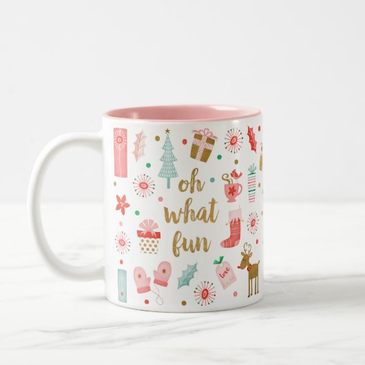 かわいいフェスティバルああ何おもしろいクリスマスマグ ツートーンマグカップ (左)