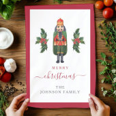 かわいいフェスティバルくるみ割りカメリークリスマス キッチンタオル