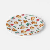 かわいいフェスティバルふわふわの犬のクリスマスパーティー ペーパープレート (アングル)