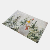 かわいいフェスティバルウィンターダック ドアマット (アングル)