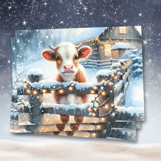 かわいいフェスティバルカウクリスマス 薄葉紙