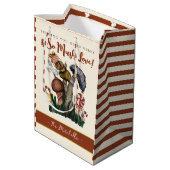 かわいいフェスティバルカタツムリメリー魔法マッシュルームクリスマス ミディアムペーパーバッグ (裏面アングル)