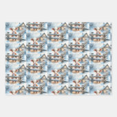 かわいいフェスティバルカントリー牛クリスマス ラッピングペーパーシート (正面2)