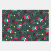 かわいいフェスティバルクリスマスキャラクターイラストレーションパック ラッピングペーパーシート (正面3)