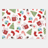 かわいいフェスティバルクリスマスキャラクターイラストレーションパック ラッピングペーパーシート (正面2)