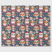 かわいいフェスティバルクリスマスクリッター ラッピングペーパー (フラット)