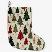 かわいいフェスティバルクリスマスツリーパターンストッキング スモールクリスマスストッキング (正面)