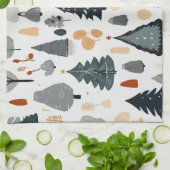 かわいいフェスティバルクリスマスツリーパターンホリデー キッチンタオル (折り畳み)