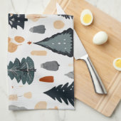 かわいいフェスティバルクリスマスツリーパターンホリデー キッチンタオル (四つ折り)