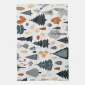 かわいいフェスティバルクリスマスツリーパターンホリデー キッチンタオル (縦)