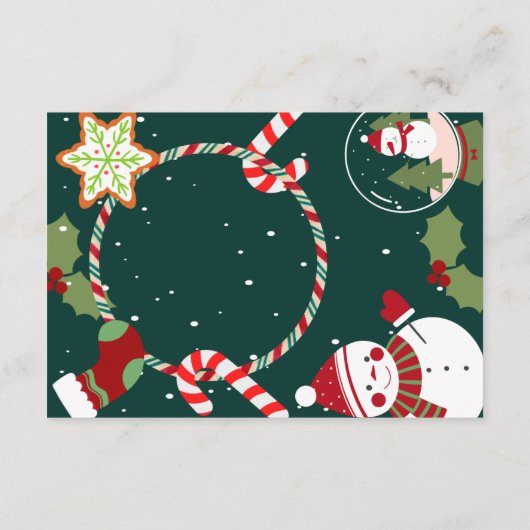 かわいいフェスティバルクリスマスパーティの招待状 エンクロージャーカード (裏面)