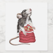 かわいいフェスティバルクリスマスラット ワインラベル (シングルラベル)