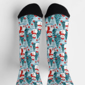 かわいいフェスティバルクリスマス雪だるま ソックス (上部)