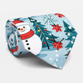 かわいいフェスティバルクリスマス雪だるま ネクタイ (ロール)
