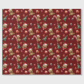かわいいフェスティバルサンタトナカイ&フレンズのクリスマス ラッピングペーパー (フラット)