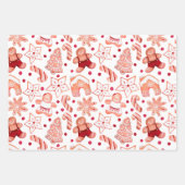 かわいいフェスティバルジンジャーブレッドクッキークリスマス ラッピングペーパーシート (正面2)