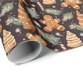 かわいいフェスティバルジンジャーブレッドクリスマス ラッピングペーパー (ロールコーナー)