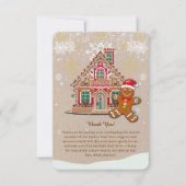 かわいいフェスティバルジンジャーブレッドハウスベビーシャワー サンキューカード (正面)