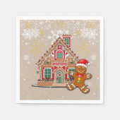 かわいいフェスティバルジンジャーブレッドハウスベビーシャワー スタンダードカクテルナプキン (正面)