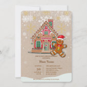 かわいいフェスティバルジンジャーブレッドハウスベビーシャワー 招待状 (正面)