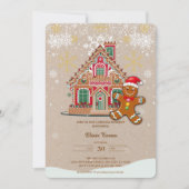 かわいいフェスティバルジンジャーブレッドハウスベビーシャワー 招待状 (正面)