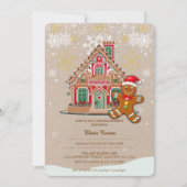 かわいいフェスティバルジンジャーブレッドハウスベビーシャワー 招待状 (正面)