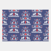 かわいいフェスティバルスカンジクリスマスツリー ラッピングペーパーシート (正面3)