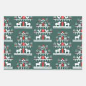 かわいいフェスティバルスカンジクリスマスツリー ラッピングペーパーシート (正面2)
