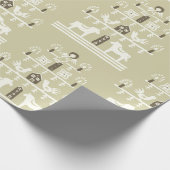 かわいいフェスティバルスカンジベージュクリスマスツリー ラッピングペーパー (角)