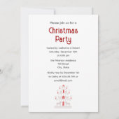 かわいいフェスティバルスカンジレッドツリークリスマスパーティー 招待状 (裏面)