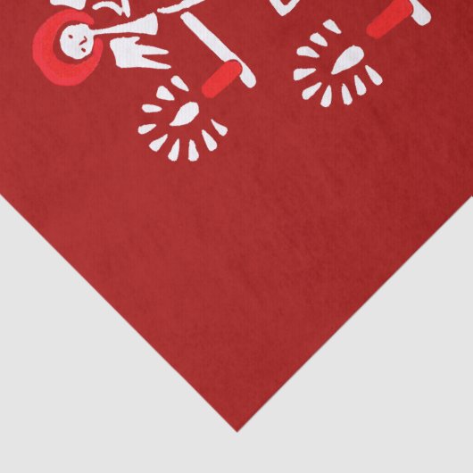 かわいいフェスティバルスカンジレッドホワイトクリスマスツリー 薄葉紙 (詳細)