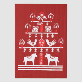 かわいいフェスティバルスカンジレッドホワイトクリスマスツリー 薄葉紙