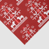 かわいいフェスティバルスカンジレッドホワイトクリスマスツリー 薄葉紙 (詳細)