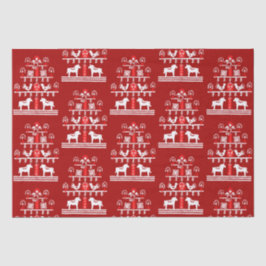 かわいいフェスティバルスカンジレッドホワイトクリスマスツリー 薄葉紙