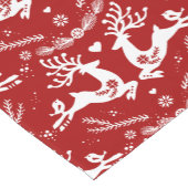 かわいいフェスティバルスカンジレッドホワイトクリスマスディアー ショートテーブルランナー (コーナー)