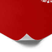 かわいいフェスティバルスカンジレッドホワイトクリスマスディアー ポスター (角)