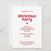 かわいいフェスティバルスカンジレッドホワイトクリスマスディアー 招待状 (裏面)