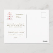 かわいいフェスティバルスカンジレッド金ゴールドクリスマスツリー ポストカード (裏面)