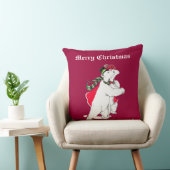 かわいいフェスティバルスケートで滑るクリスマスポーラーベアーズ クッション (椅子)