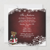 かわいいフェスティバルテディベアクリスマスパーティー 招待状 (裏面)