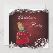 かわいいフェスティバルテディベアクリスマスパーティー 招待状 (正面)