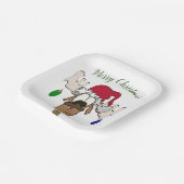 かわいいフェスティバルトナカイ ペーパープレート (傾斜あり)