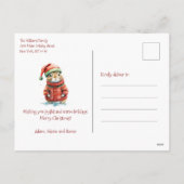 かわいいフェスティバルハムスターinサンタハットクリスマス シーズンポストカード (裏面)