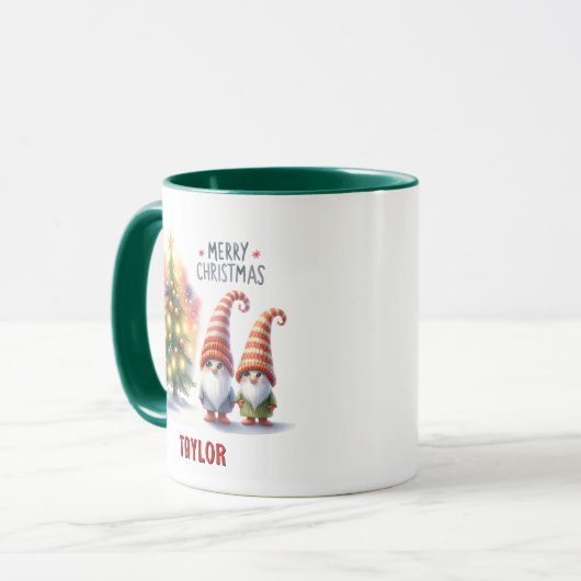 かわいいフェスティバルパーソナライズされたメリークリスマス格言 マグカップ (正面左)